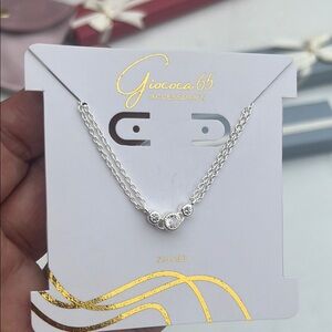 Silver Necklace with Crystal Accents